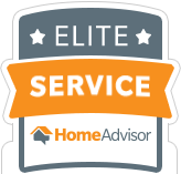 A badge that says, "Elite Service HomeAdvisor."