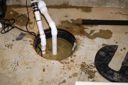 a su,p pump in a residential basement